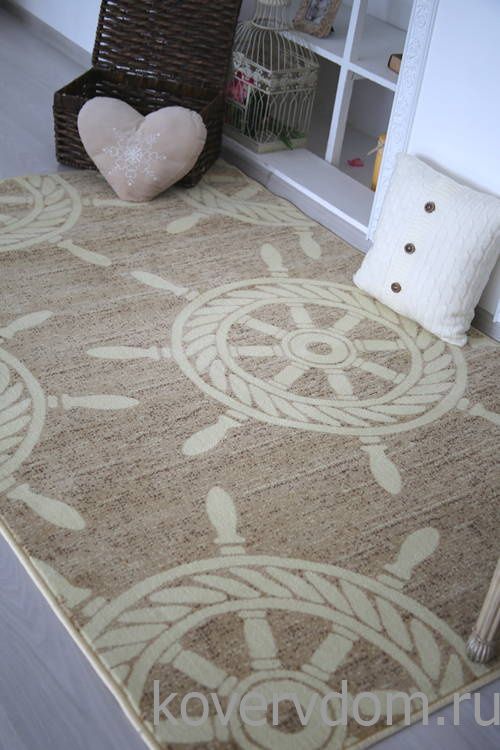 Ковер МОРСКОЙ Корабельные Штурвалы бежевый